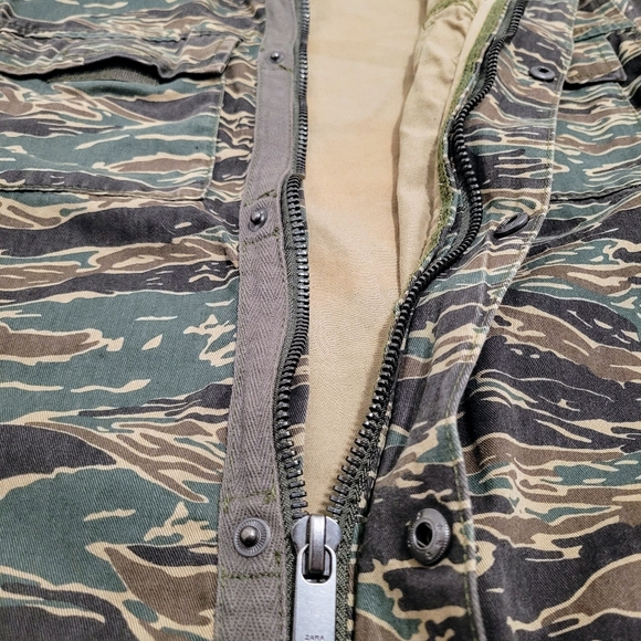 ZARA MAN Camo Denim Full Zip or Button Up Shirt Jacket Long Sleeve Men's S - Picture 7 of 15